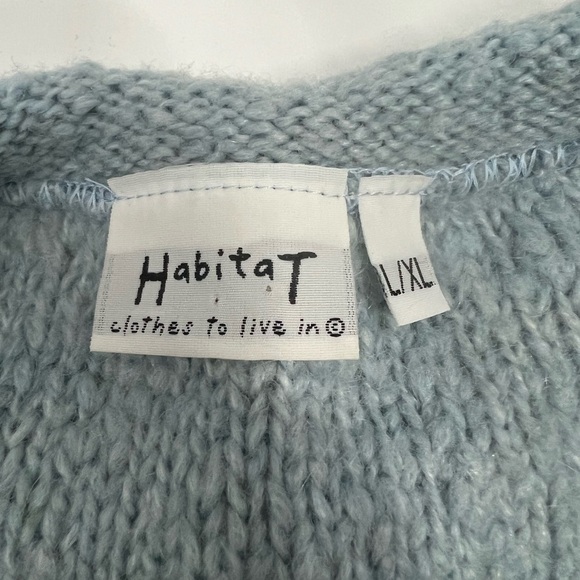 HABITAT Wool Blend Open Cardigan Light  Blue Women's Size L/XL - Picture 4 of 9